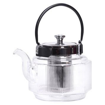 Заварник стеклянный чайник 1.1 л с ручкой и фильтром прозрачный HP-33-4 HP-33-4 фото