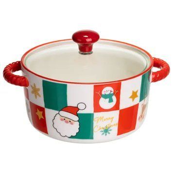 Супница фарфоровая Christmas новогодняя 800 (мл) с крышкой Yiwu FM-CS-9C FM-CS-9C фото